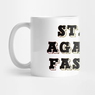 Stand Against Fascism-Rainbow Text Mug